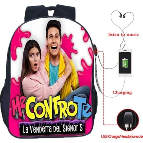 Kids Me Contro Te Backpack Laptop knapsack Canvas Mochila Children School Bag Casual Boys Girls Rucksack USB Charging Knapsack