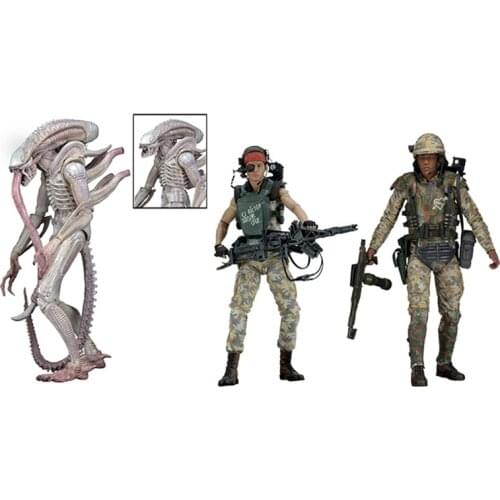 NECA Alien Figure Xenomorph Albino Drone Private Ricco Frost Alien Predator Action Figure Model Toy