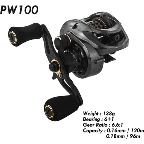 Carbon Fishing Reel PW100 Carp Baitcast Casting Carbon Body Fishing Reels High-precision Machining Pesca Fishband