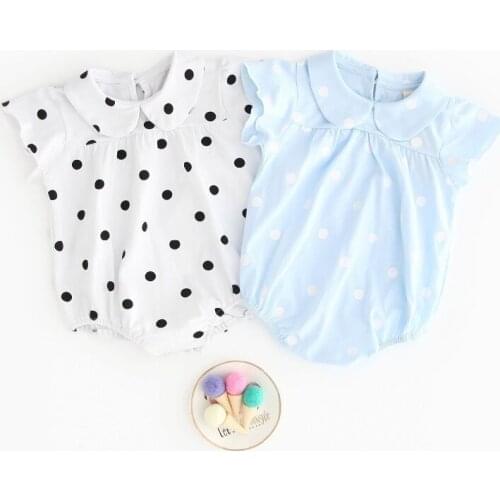Baby Girl Lovely Polka Dot Dress Children Doll Collar Romper Summer Outfit Clothes New Cotton Jumpsuit Kids Girl Short Shirt