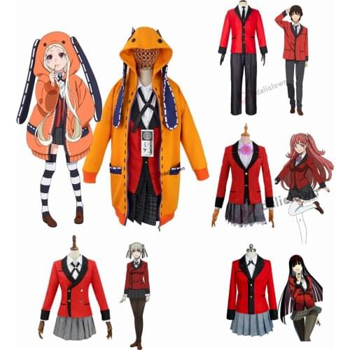 Anime Kakegurui Cosplay Costume Jabami Yumeko Rune Yomozuki Cosplay Costume Japanese High School Uniform Girls Clothes Women
