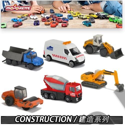 Majorette 1/64 Construction Site Series Car Hot Pop Kids Toys Motor Vehicle Diecast Metal Model Renault, Liebherr, Hamm