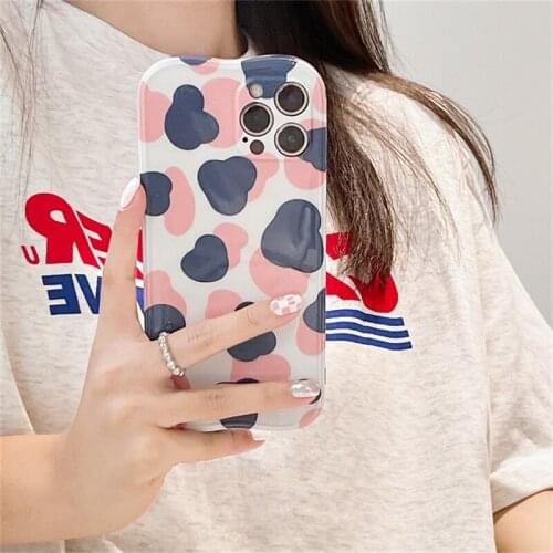 Retro sweet girls Leopard art kawaii Japanese Phone Case For iPhone 12 11 Pro Max Xs Max XR Xs 7 8 Plus X 7Plus case Cute Cover
