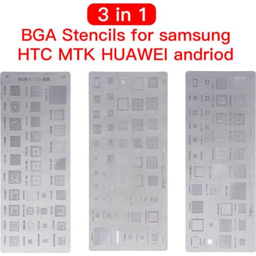 Mobile Phone Repair Tools 3pcs universal BGA Stencils for MTK Samsung HTC Huawei Android Directly Heated BGA Reballing Stencils