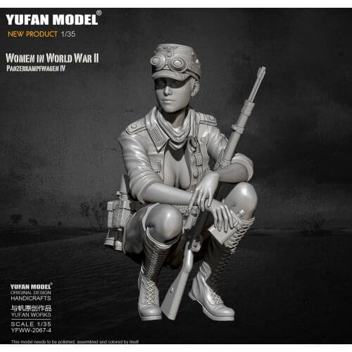 1/35 Yufan model Resin Model Tank soldier beauty self-assembled YFWW-2067-4
