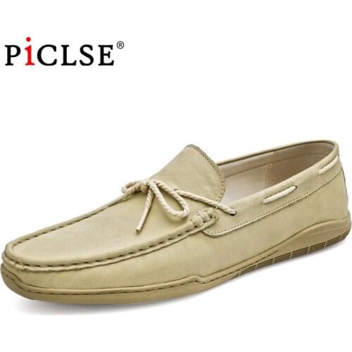 Luxury Brand Genuine Leather Men Loafers Shoes Slip-On Casual Leather Shoes Men Comfortable Driving Shoes Moccasins Men Shoes