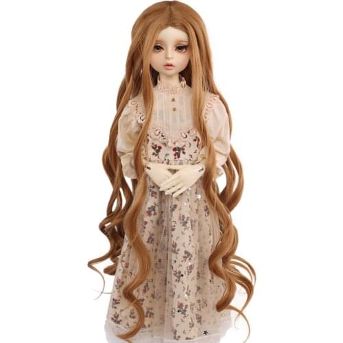 MUZIWIG 1/3 1/4 1/6 BJD Doll Wig Long Synthetic Curly Wigs for BJD 1/3 1/4 1/6 SD Dolls Baby Doll Accessories