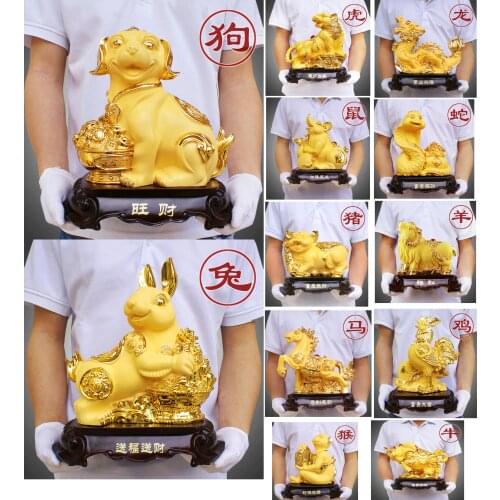 A set 12 Chinese Zodiacs - large # 2021 office home lobby shop efficacious GOOD LUCK Propitious FENG SHUI art Ornament statue