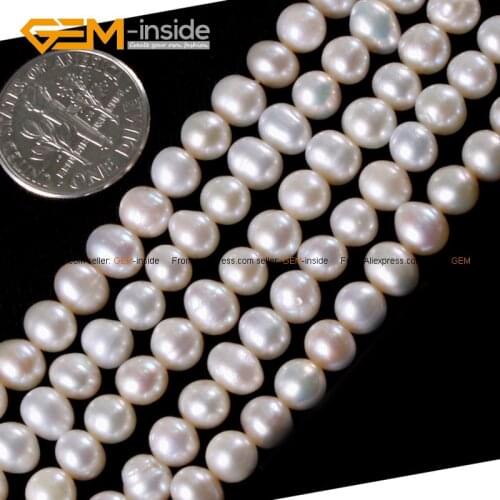 Gem-inside Mixed Pearl Beads Assortment Cultured Round Freshwater Pearl Beads For Jewelry Making 5-6mm DIY Jewellery strand 15
