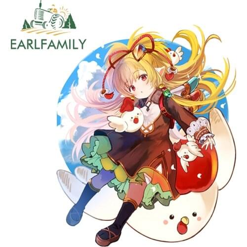 EARLFAMILY 13cm x 10.9cm for The Girl Is Sitting on The Bird Decal Motorcycle Helmet Scratch-proof Window Vehicle Car Stickers