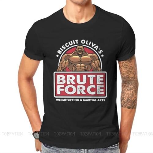 Biscuit Oliva Brute Force Newest TShirts Grappler Baki Hanma Yujiro Dou Manga Men Harajuku Fabric Streetwear T Shirt Round Neck