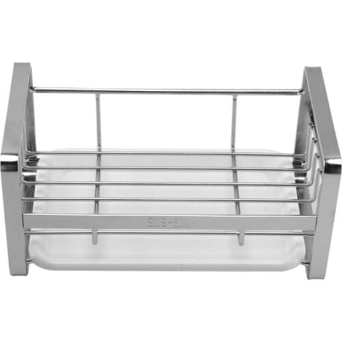 New Sponge Holder, Sponge and Soap Holder for Kitchen Sink, 304 Stainless Steel Kitchen Dish Soap Caddy Tray Organizer