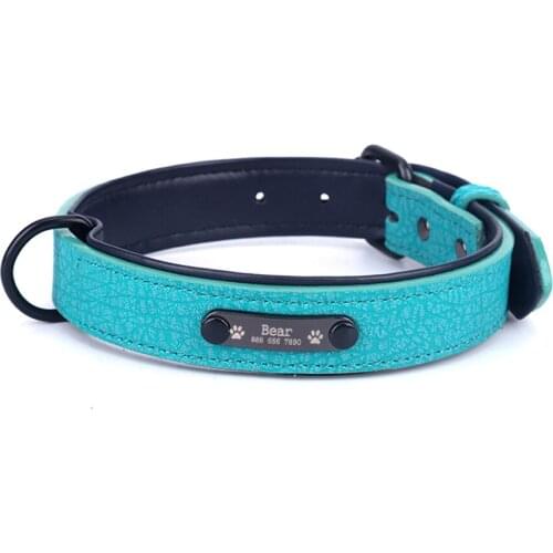 Pet Collars Microfiber Leather Engraving Dog Collars Brand Collars Pet Products