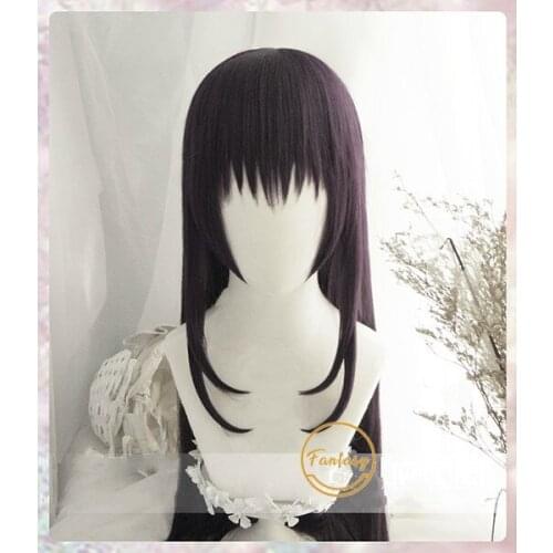 Kasumigaoka Utaha Anime Saenai Heroine No Sodateka Cosplay Wig Long Purple Heat Resistant Synthetic Hair Wigs + Free Wig Cap