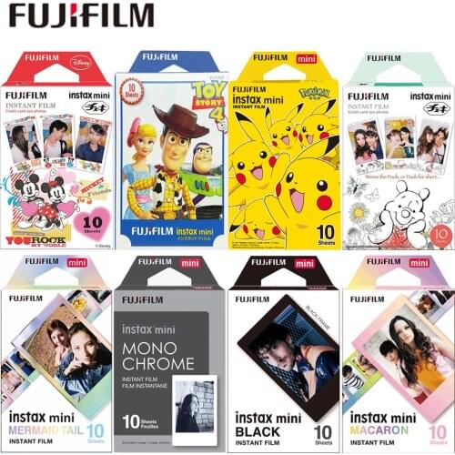 10 Sheets Instax Mini Mickey/Black/Mono/Toy Story Film For Fujifillm Instant Mini 11, 9, 8, 7s Camera For SP-1/2 Printer, Link