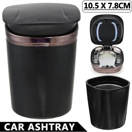Blue LED Car Ashtray Cigarette Lighter for Most Car Cup Holder Garbage Storage Cup Ashtray Automobile Interior Parts