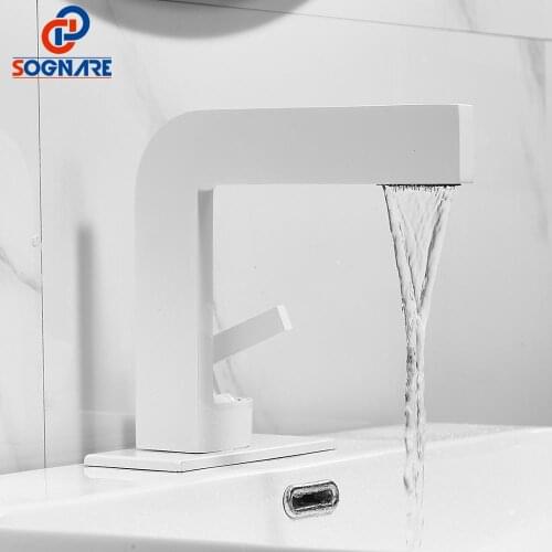 SOGANRE Basin Faucets Modern Bathroom Mixer Tap Brass Washbasin Faucet Single Handle Single Hole Elegant Crane For Bathroom