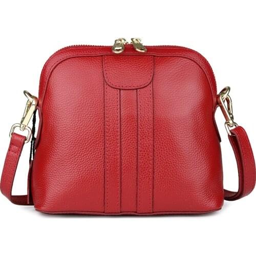 Genuine Leather Women Messenger bag casual womens shoulder Crossbody Bag Female Handbag Black Red Bolsa Feminina Girl Bag