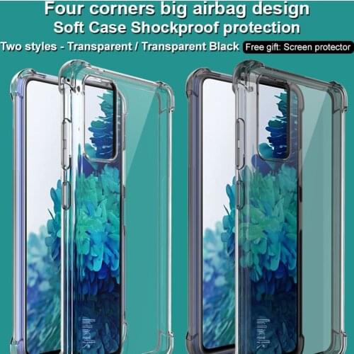 Imak TPU Shockproof by Corners Airbag Case for Samsung Galaxy S20 Lite S20 FE 4G 5G Back Cover Gift With Screen Protector Film