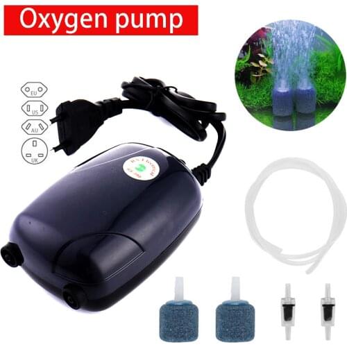 Aquarium Air Pump Fish Tank Mini Silent Compressor Single Double Outlet Oxygen Pumps Aquariums Aquatic Accessories 220V 3W 5W