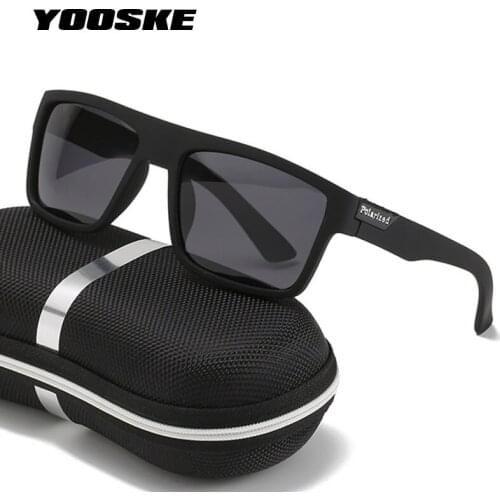 YOOSKE 2021 Polarized Sunglasses Men Vintage Outdoor Sports Riding Sun Glasses Mens Retro Polarizer Sunglass Large Frame UV400