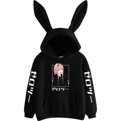 Anime darling in the franxx hoodie zero two Harajuku women girl kawaii cosplay rabbit DL7