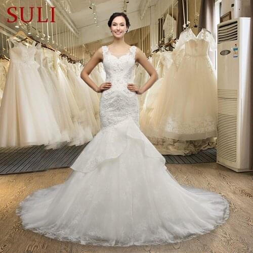 Q-028 Sexy Open Back Beaded Sweetheart Mermaid Lace Wedding Dress