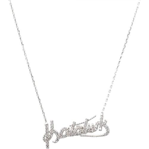 Women Handmade Silver Necklace Turkish Ataturk Signature Necklace Solid 925 Sterling Silver Women For Gifts