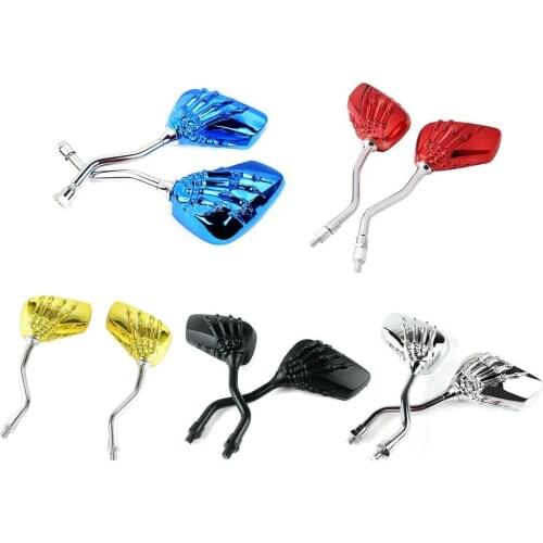2 Pcs Universal Motorcycle Scooter Back Side Mirror Adjustable Electric Car Reversing Mirror Skull Claw Rear View Mirrors