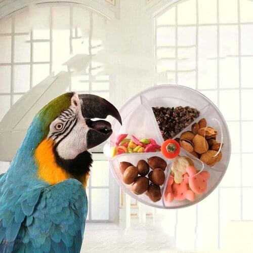 2020 Parrot Brain Game Toy Funny Parrot Roller Feeder Device Toys Wheels Cake Modeling Design Food Box Hot Sale