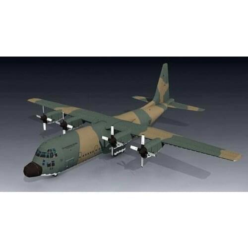 1:50 Extended C-130H Hercules DIY 3D Paper Card Model Building Sets Construction Toys Educational Toys Military Model