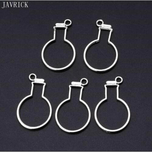 5Pcs Bulb Bottles UV Frame Pendant Open Bezel Setting For UV Resin Jewelry DIY
