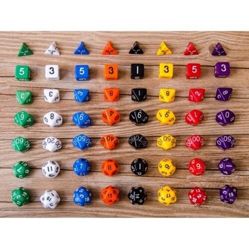 7pcs/set DND Dice Polyhedral Dice MTG RPG Board Games Mixed Color Dice D4-D20 Multifaceted Dice Entertainment Game Accessories