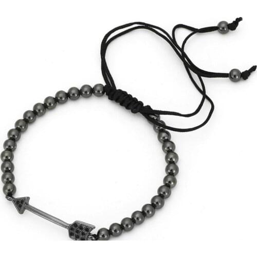 8mm te 2 gold silver micro pave cz zircon cubic zirconia Bracelet elastic adjusted bead Charm Braided Rope Bangles