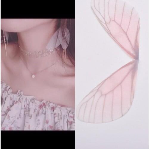 DIY earrings accessories thin wing literary temperament Wings Butterfly Pendant Earrings accessories 8mm 2