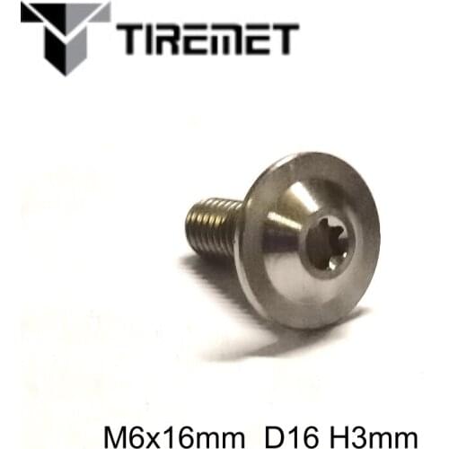 6pcs Titanium Alloy Torx Screw Bolts M6x16mm D16 H3 GR5 For Motorcycle Car Bicycle
