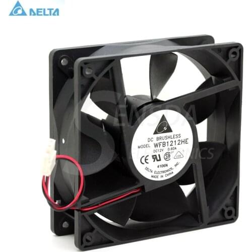 For delta WFB1212HE DC 12V 0.60A, Cooling Server Blower Fan 120x120x38mm 2-pin
