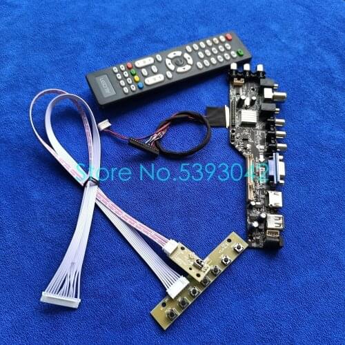 For N140BGE/N140B6 panel LVDS VGA AV 40-Pin DVB-T 3663 1366*768 universal display controller drive board kit signal digital