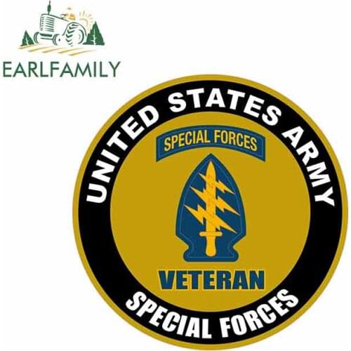 EARLFAMILY 13cm x 13cm Car Stickers for UNITED STATES Army Veteran Special Forces Oem Vinyl JDM Bumper Trunk Truck Graphics