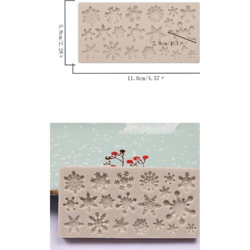 Hot 100pcs/lot Christmas Snowflake Pattern Silicone Mold Chocolate Cake Mold Baking Non-stick And Heat-resistant