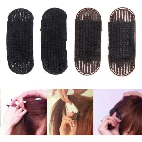 2PCS Breathable Bangs Mat Hair Clips Black Coffee Princess Hair Tool Set Bump It Up Volume Base Hair Inserts Invisible Hair Pins