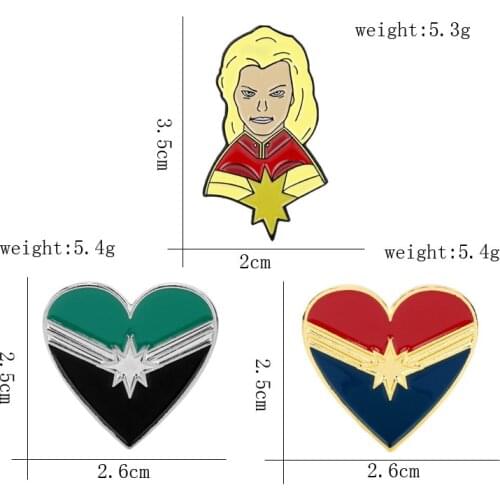 Creative Cartoon Badge Marvel Heroes Captain Pins for Backpacks Cute Badge Gifts for kids Kawaii Pins Badges for Clothes Metal