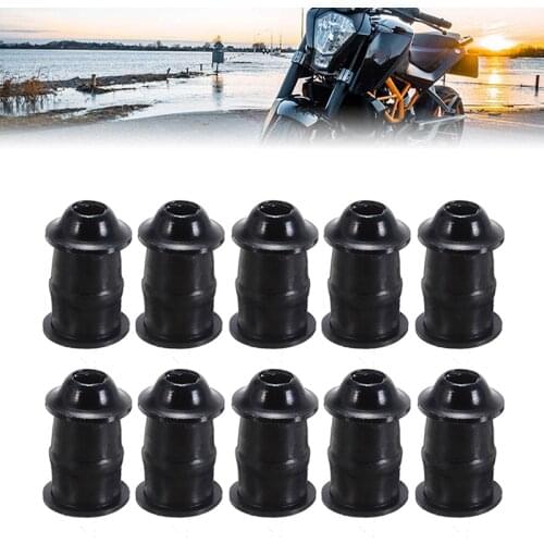 Mayitr 10pcs/Set M5 Bolts Motorcycle Metric Rubber Well Nuts Windscreen Fairing Cowl Universal For Windshield Accessories