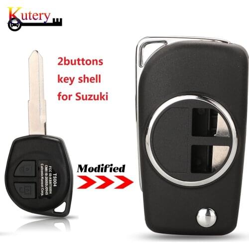 Kutery 2 Buttons Modified Flip Folding Remote Key Case Shell For Suzuki Swift SX4 Jimny Vitara Fob Key Cover Promote Key