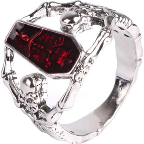 Fashion Men Ring Vintage Alloy Skeleton Skull Ring Punk Rock Biker Rings For Men Jewelry Halloween Party Gift Accessories