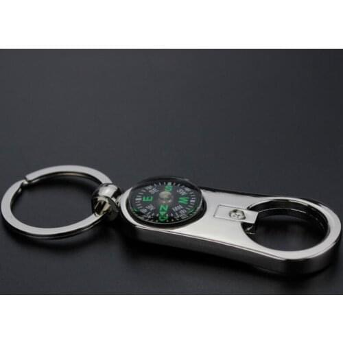 Outdoor Compass Bottle Opener with Metal Key Ring Chain Metal Bottle Openers Bar Tool Gifts LX7493