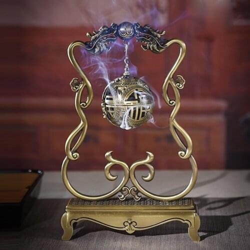 T Hanging Incense Burner Copper Backflow Incense Holder Coil Incense Censer Big Size Dragon Living Room Ornaments Incense Base