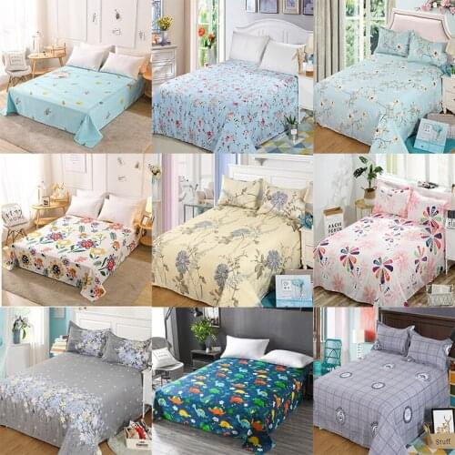 Floral Dinosaur Bed Sheets 1pc Cotton Durable Bed Linen Elastic Adjustable Protector 1.6/2.0/2.2m Coverlet For King Queen Bed
