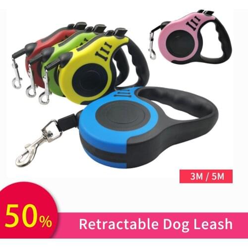 3M/5M Durable Dog Leash Automatic Retractable Nylon Cat Lead Extending Puppy Walking Running Lead Roulette For Small Medium Dogs