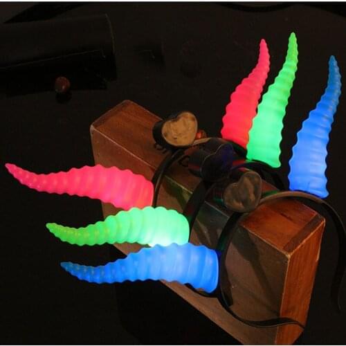 10 Pieces Led Devil Horn Hair Band Party Costume Carnival Christmas Halloween Decoration Birthday Luminous Lovely Hair Band